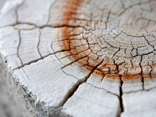 Fototapeta premium Close-Up of Cracked Tree Trunk with Natural Patterns and Texture