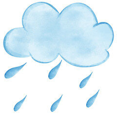 A blue rainy cloud vector illustration