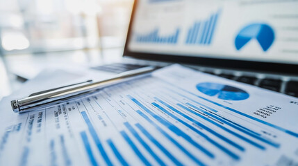 Abstract business Financial charts show a significant increase in profits in the stock market.This is driven by higher interest rates and continued growth. In the innovation world network of financial