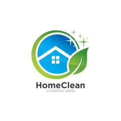 Creative Home Clean Concept Logo Design Template