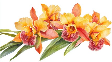 Watercolor Orchid Bouquet