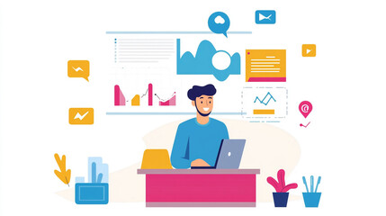 Obraz premium Creative professional working on data analysis in a modern office environment