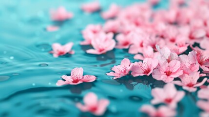 Fototapeta premium Delicate pink blossoms on tranquil water