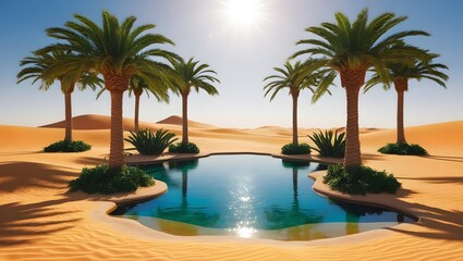 Oasis Serenity: A Peaceful Hideaway in the Heart of the Desert's Embrace