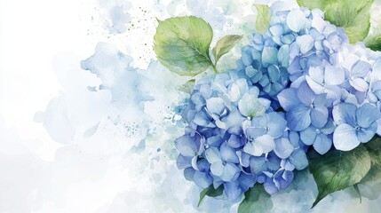 Watercolor Hydrangea Bunch