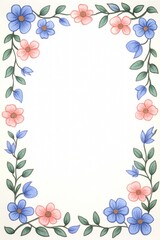 Fototapeta premium A whimsical and charming flower border design for a personalized invitation