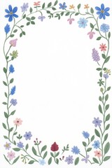 Fototapeta premium A whimsical and charming flower border design for a personalized invitation