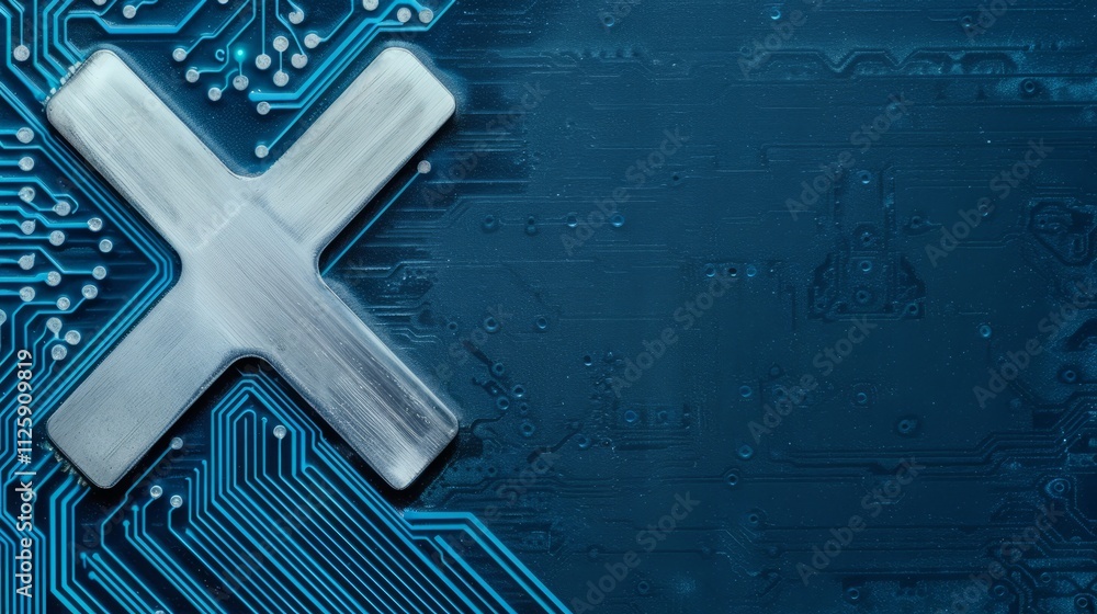 Poster abstract circuit board background with symbol