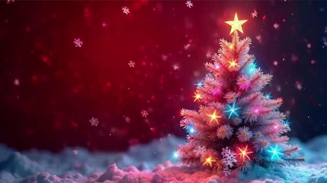 christmas tree and snowflakes