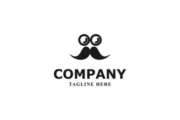 man with glasses and mustache logo