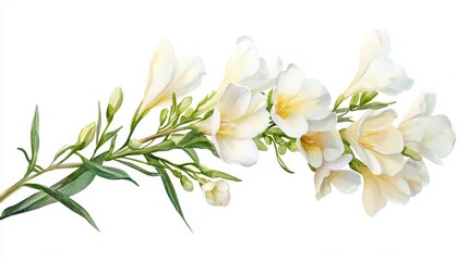 Watercolor Freesia Bouquet
