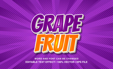 editable 3d bold grape fruit typeface