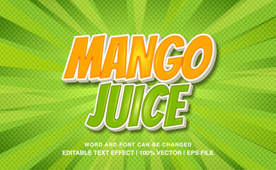 Naklejka premium editable 3d bold mango juice typeface