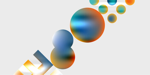 Simple shapes - circles, triangles, rectangles abstract background. Vector Illustration For Wallpaper, Banner, Background, Card, Book Illustration, landing page