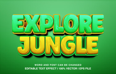 editable 3d bold explore jungle