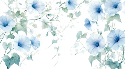 Obraz premium Watercolor Morning Glory Vines