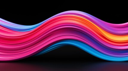 Fototapeta premium Colorful wavy lines on dark background