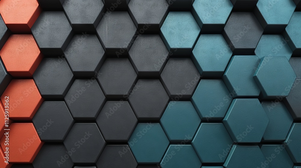 Poster colorful hexagonal pattern design