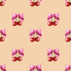 hand painted red cherry background