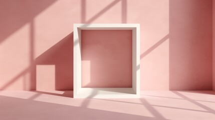 Minimalist frame in a pink room