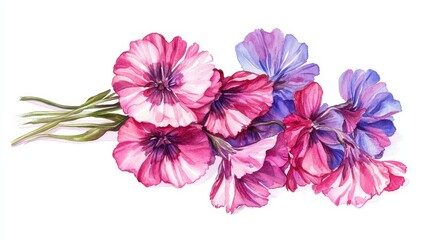 Fototapeta premium Watercolor Sweet William Bouquet