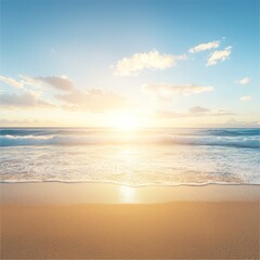 Obraz premium Golden Hour Beach Sunset Seascape