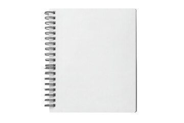 closeup blank notebook isolated on transparent PNG white background