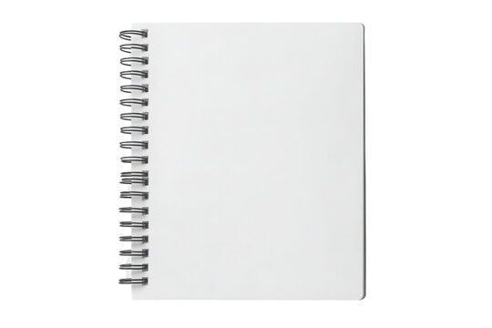 closeup blank notebook isolated on transparent PNG white background