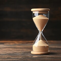 Hourglass on Wooden Surface, Time Measurement Device