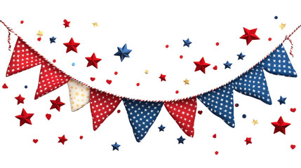 Obraz premium 4th of july decoration isolated on white background