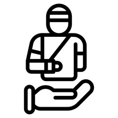 personal injury protection outline icon and illustration
