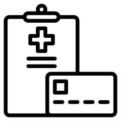 insurance cost outline icon and illustration