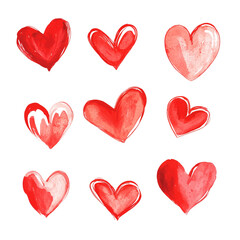 Nine Watercolor Hearts: A Valentine's Day Collection
