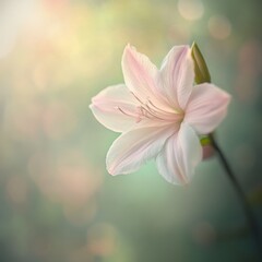 Fototapeta premium delicate pink flower with soft bokeh background