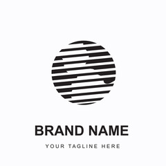 The logo has a circle concept, lines arranged to form a pair of mysterious faces