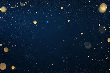 Fototapeta premium A starry night sky filled with shimmering golden orbs and specks, creating a magical and dreamy atmosphere.