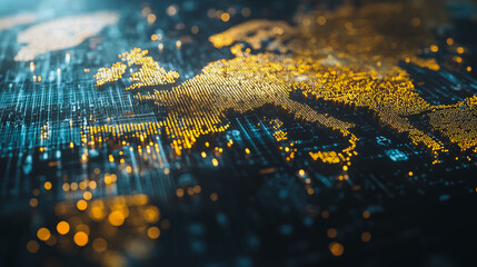 Abstract business Financial charts show a significant increase in profits in the stock market.This is driven by higher interest rates and continued growth. In the innovation world network of financial