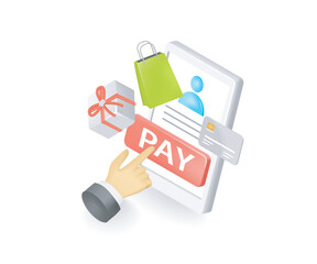 Payment system illustration for online shop app concept