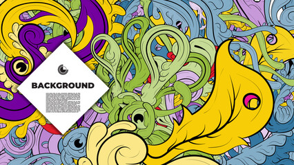 Unique abstract doodle illustration ideal for website backgrounds, landing pages, templates, and book or magazine covers.