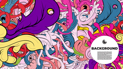 Fototapeta premium Unique abstract doodle illustration ideal for website backgrounds, landing pages, templates, and book or magazine covers.