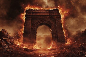 Captivating of a Dark and Ominous Gateway Engulfed in Mysterious Atmosphere