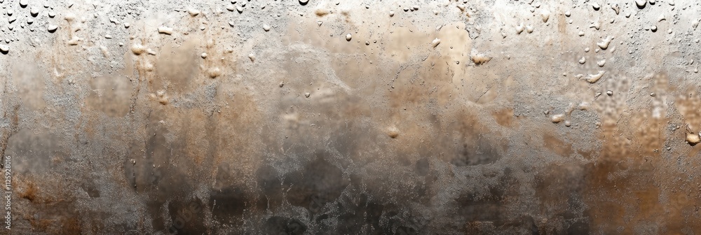 Aufkleber Raindrops gently cling to a window while an empty street is visible, providing ample space for personal reflections or notes. Generative AI