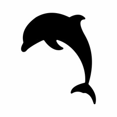 black Dolphins icon vector silhouette isolated on white background. vector  illustration