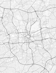 Map of Dortmund, Germany. Perfect for posters, printing, wallpaper, and home decor. Maps with monochrome and black and white styles, suitable for those who want to customize