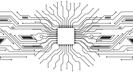 Abstract technology background, circuit board pattern. Dots and lines connection black circuit design. Vector illustration.