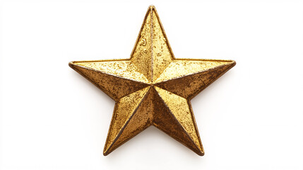 Fototapeta premium A gold star isolated on a white background.