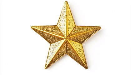 Obraz premium A gold star isolated on a white background.