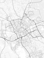Obraz premium Map of Groningen, Netherland. Perfect for posters, printing, wallpaper, and home decor. Maps with monochrome and black and white styles, suitable for those who want to customize