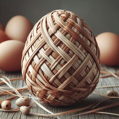 Woven Egg Egg made from interwoven threads or fibers