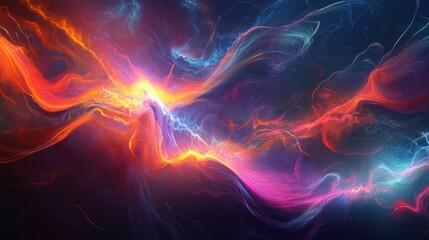Abstract Nebula: Cosmic Dance of Fire and Ice
